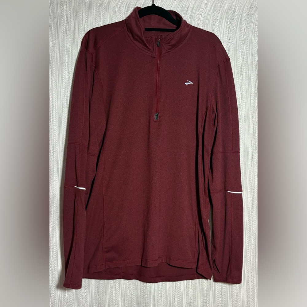 Brooks Men's Burgundy Zip-Up Sweater